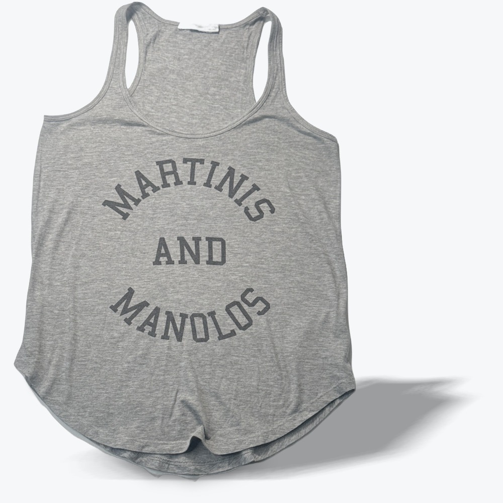 South Parade Graphic Tank Top Martinis and Manolos Grey Pima Cotton Modal XS